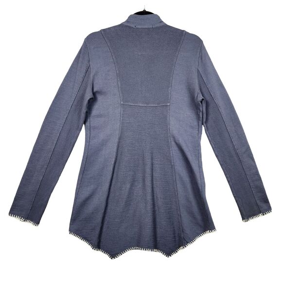 NWT XCVI Blue 13177 Katerin Blanket Hem Long Sleeve Full Zip Jacket SIZE SMALL - Picture 2 of 16